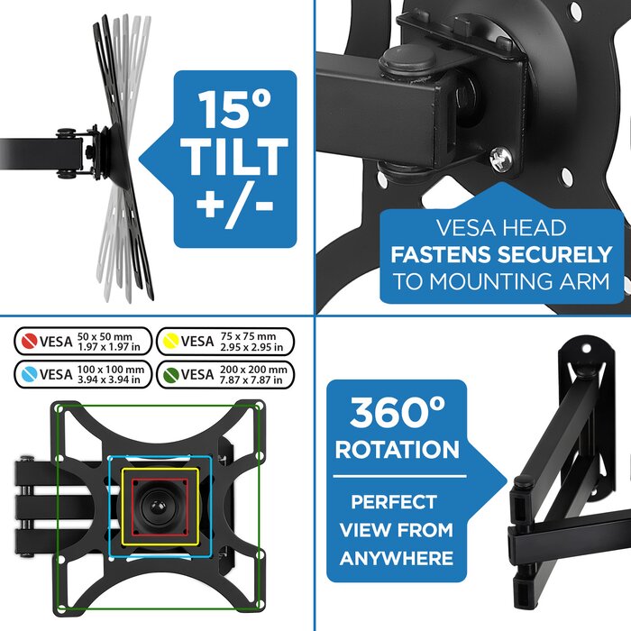 Black Hahn TV Bracket  Wall Mount for 13"-42" Screens K7026