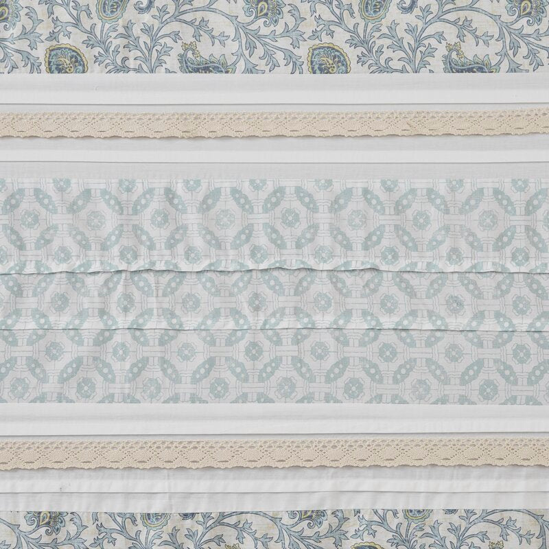 Blue Hailee 100% Cotton Paisley Single Shower Curtain SC901