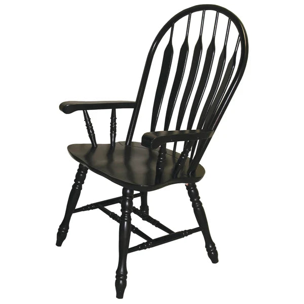 Haldan Solid Wood Windsor Back Arm Chair, 2-piece set