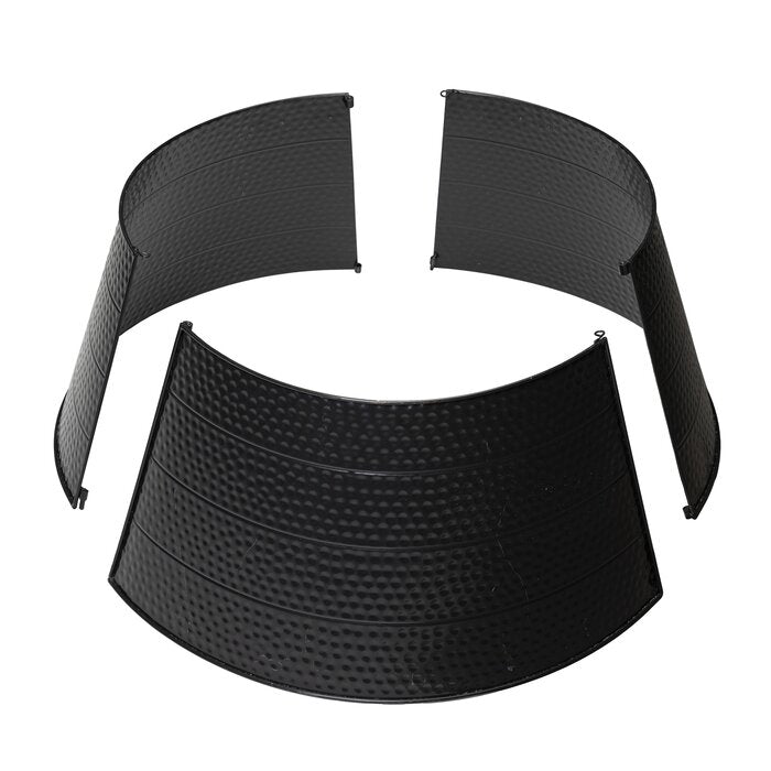 9.75" H x 22" W Black Hammered Metal Tree Collar