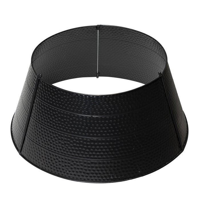 9.75" H x 22" W Black Hammered Metal Tree Collar