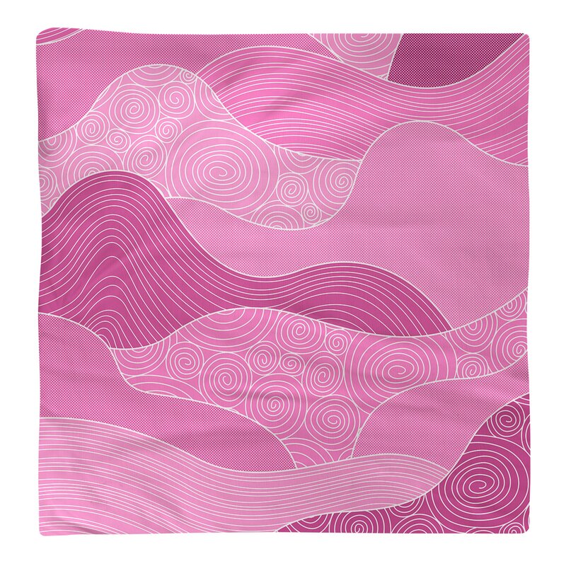 0.1" H x 10" W x 10" D Pink Hand Drawn Waves Cotton Napkin B118-CYS281