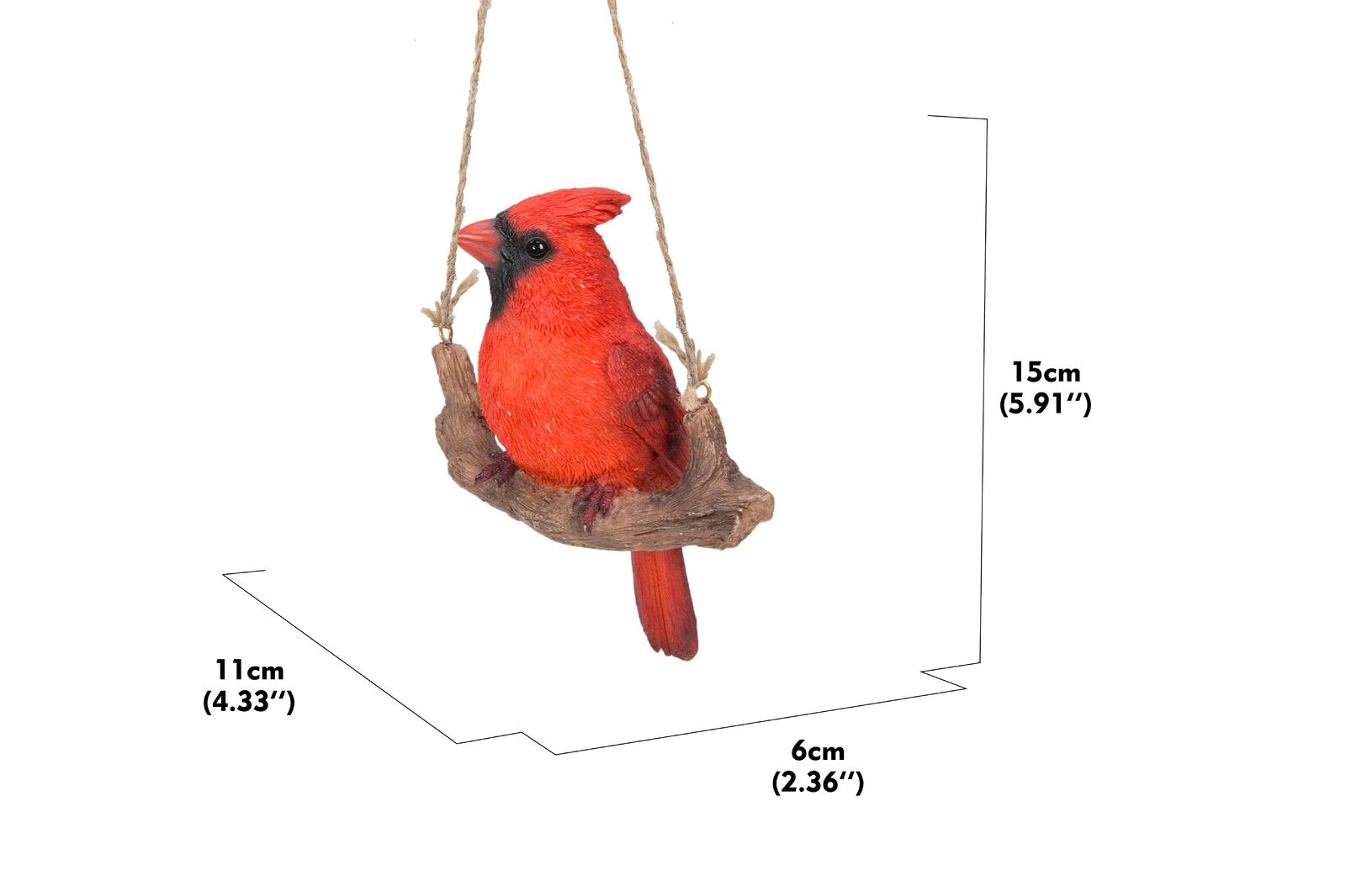 Red Hanging Cardinal on a Branch AS132