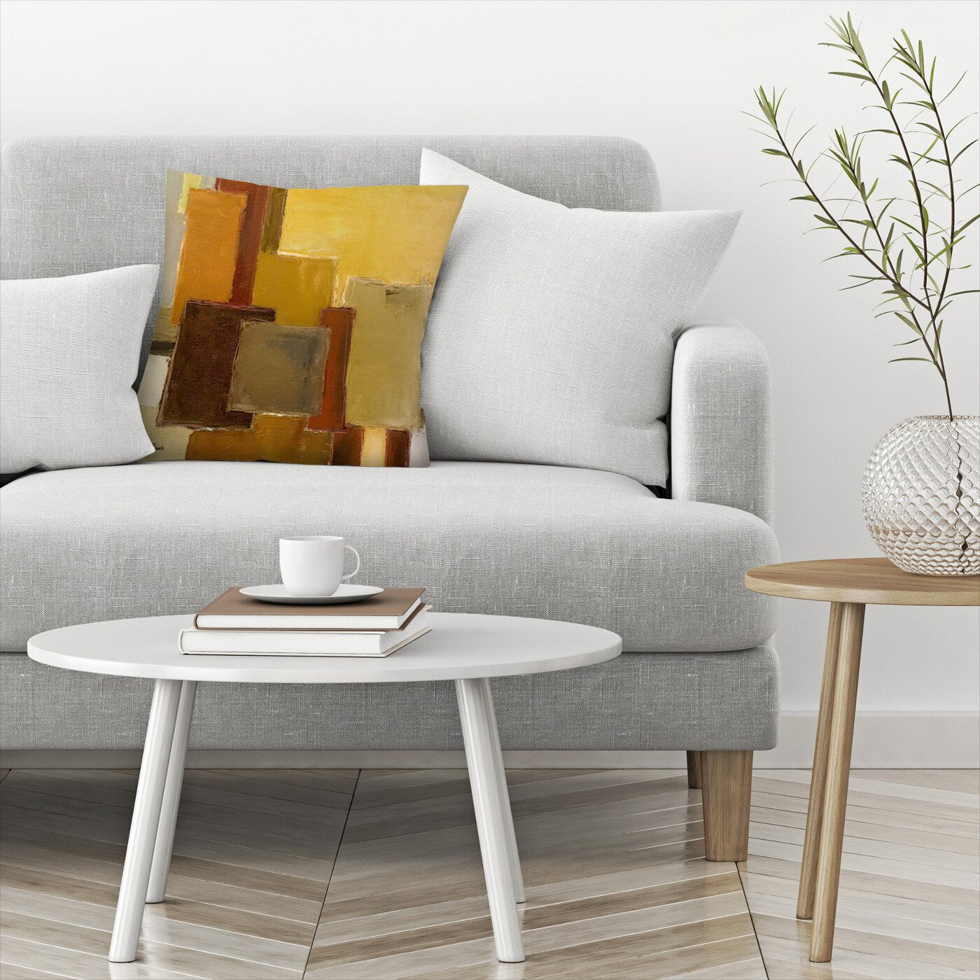 16" H x 16" W x 1.5" D Brown/Yellow Hans Paus Concrescence 4 Throw Pillow SC659