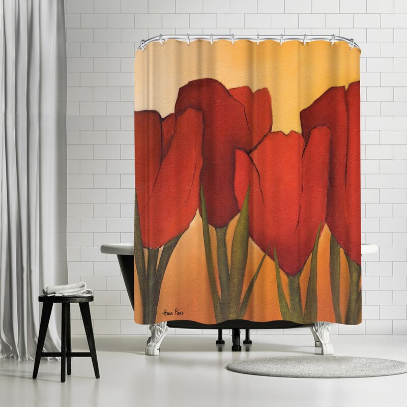 Hans Paus Tulips Single Shower Curtain, 71' x 74'