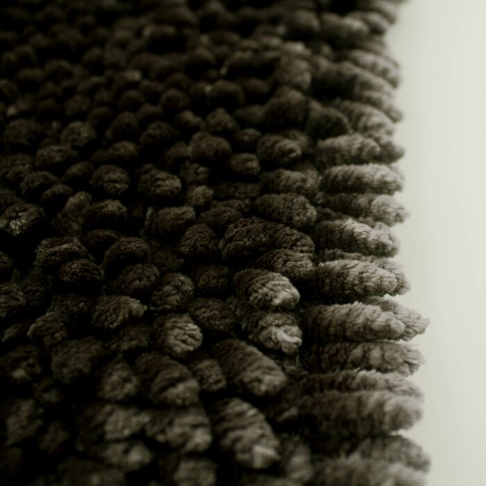 21" W x 34" L Charcoal Haralabos Chenille Rectangle Non-Slip Bath Rug