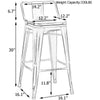 Black-Gold Harbison Swivel Solid Wood Bar Stool (Set of 4)