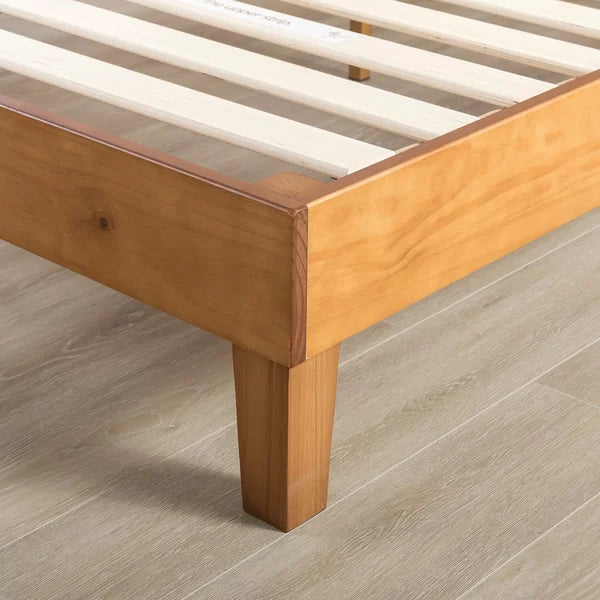 Queen Natural Harney Solid Wood Low Profile Platform Bed