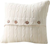 Set of 2 Cream Harrietstown Cable-Knit Cotton Throw Pillow 2366
