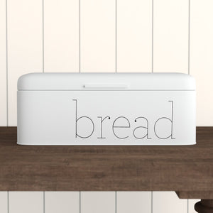 White/Black Hartsock Metal Bread Box 7025