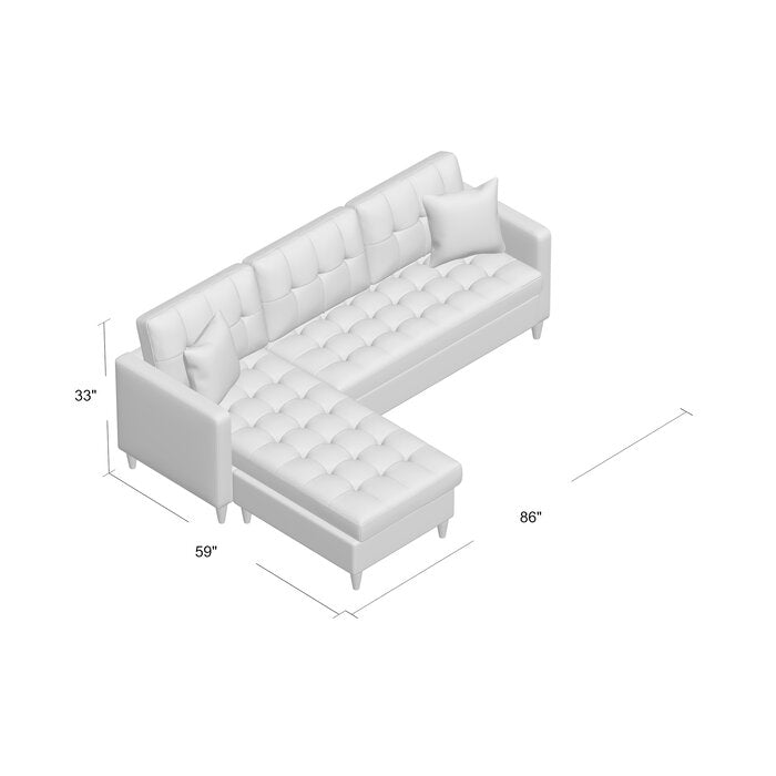 Haskell 86" Reversible Sectional