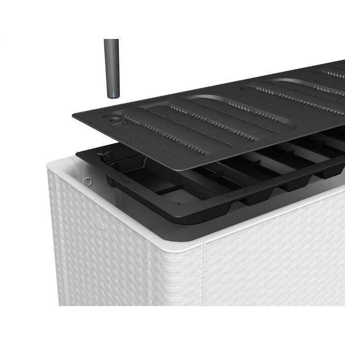 plastic planter box with trellis Hassan Self-Watering Plastic Planter Box with Trellis, – Salvage & Co Indy