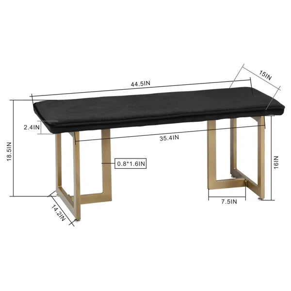 Black Hathcock Upholstered Bench