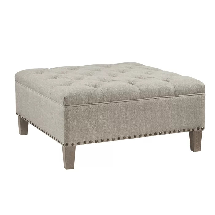 Hattaway 35.5'' Wide Tufted Square Cocktail Ottoman