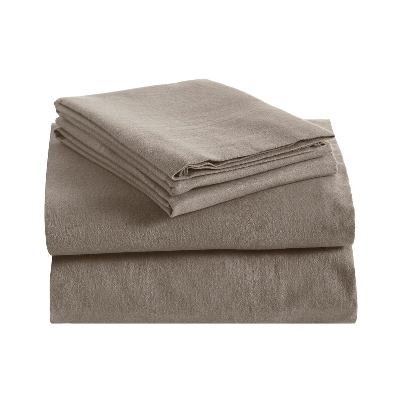 100% Cotton Charcoal Colored Full Flannel Sheet Set QL113