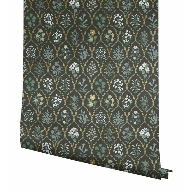 Black/Cream Hawthorne 27' x 27" Wallpaper Roll