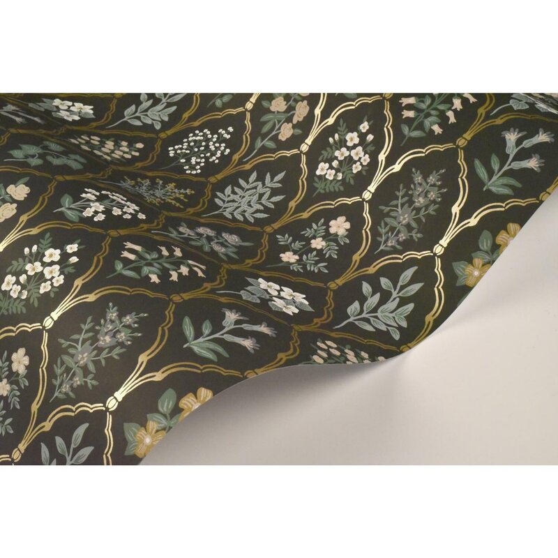 Black/Cream Hawthorne 27' x 27" Wallpaper Roll