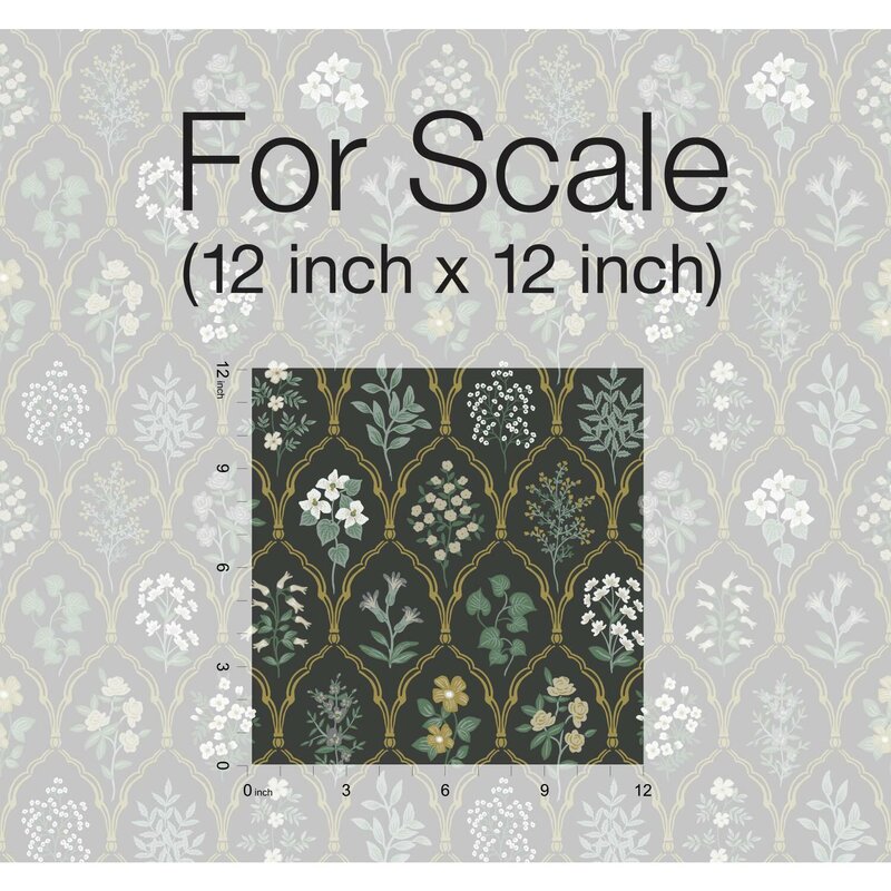 Black/Cream Hawthorne 27' x 27" Wallpaper Roll