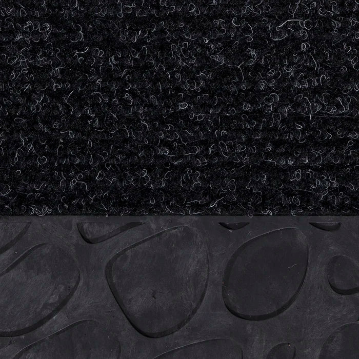 Black Heavy Duty All Season Stone Welcome Design Doormat, 18" x 28"