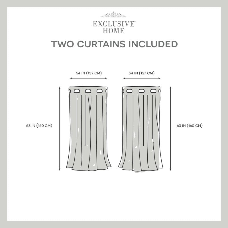 Heil Aaliyah Solid Color Semi-Sheer Grommet Curtain Panels (Set of 2) LC130