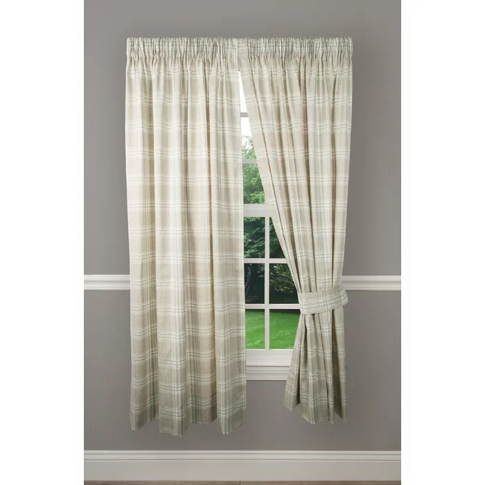 Helgeson Tailored 100% Cotton Plaid Semi-Sheer Rod Pocket Curtain Panels, 41" x 84", (Set of 2)