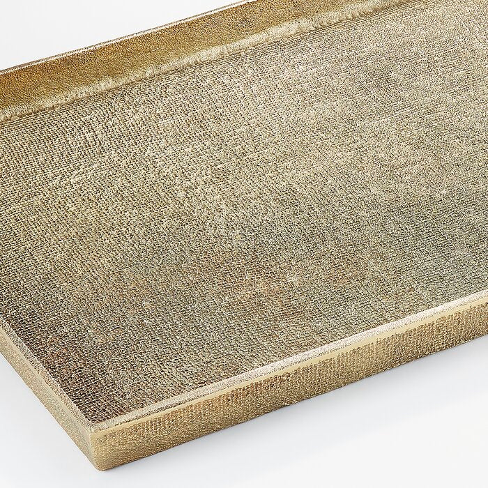 2" H x 18" L x 28" W Gold Hemp Metal Rectangle Decorative Tray by Steven Yarbrough