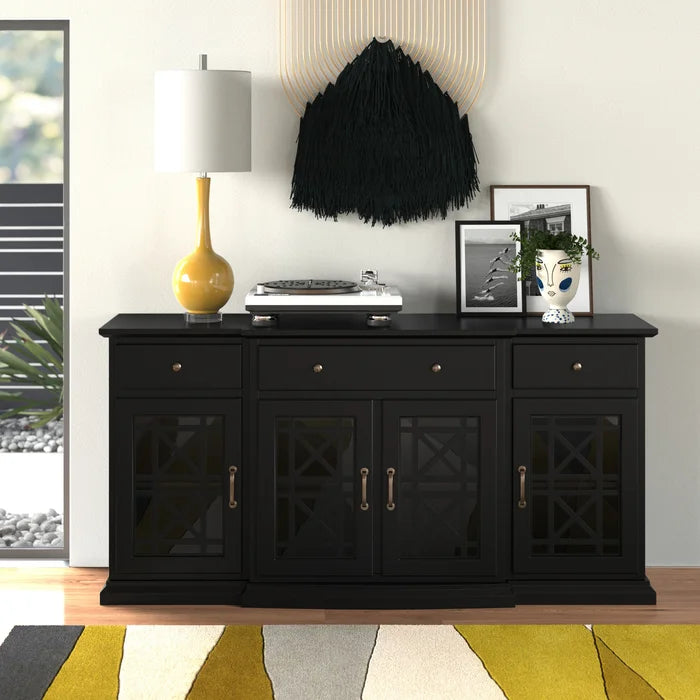 Black Hennigan 59.75'' Wide 3 Drawer Sideboard
