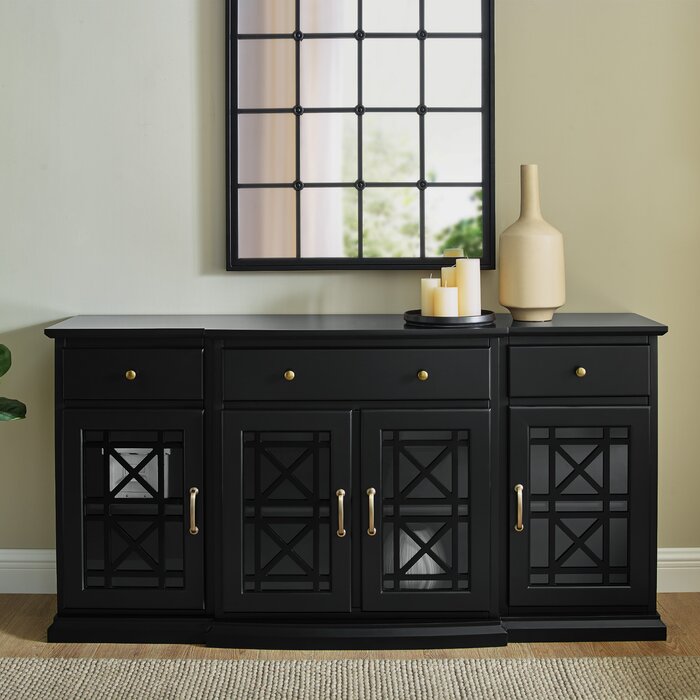 Black Hennigan 59.75'' Wide 3 Drawer Sideboard