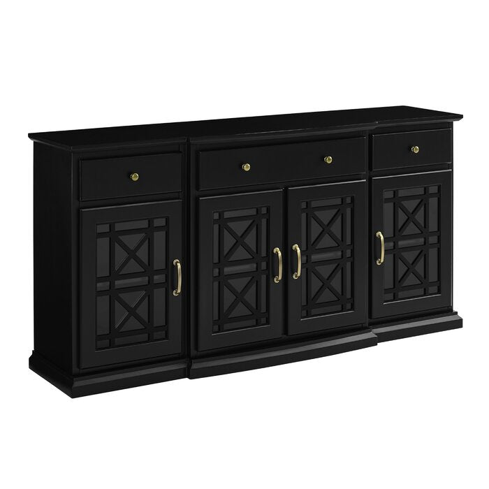 Black Hennigan 59.75'' Wide 3 Drawer Sideboard