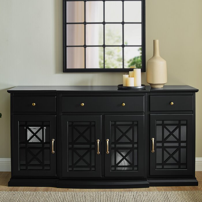 Black Hennigan 59.75'' Wide 3 Drawer Sideboard