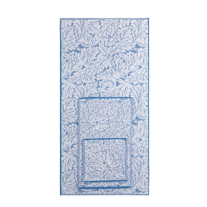 Blue Hepburn Woven Terry Jacquard 3 Piece Bath Towel Set - #RA106