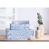 Blue Hepburn Woven Terry Jacquard 3 Piece Bath Towel Set - #RA106