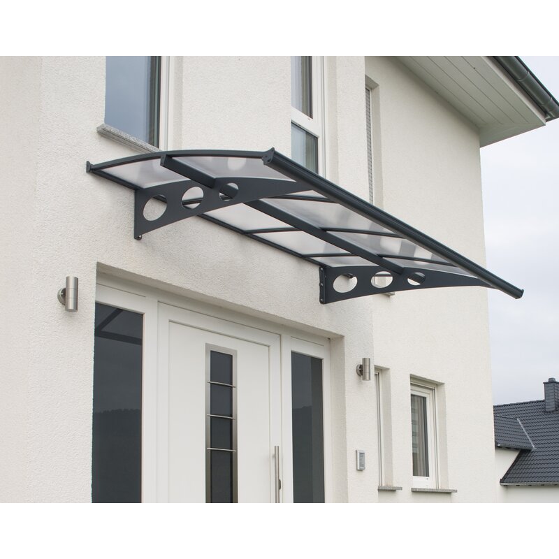 Herald 7' 3" W x 4' 6" D Convex Door Awning in Gray KB490