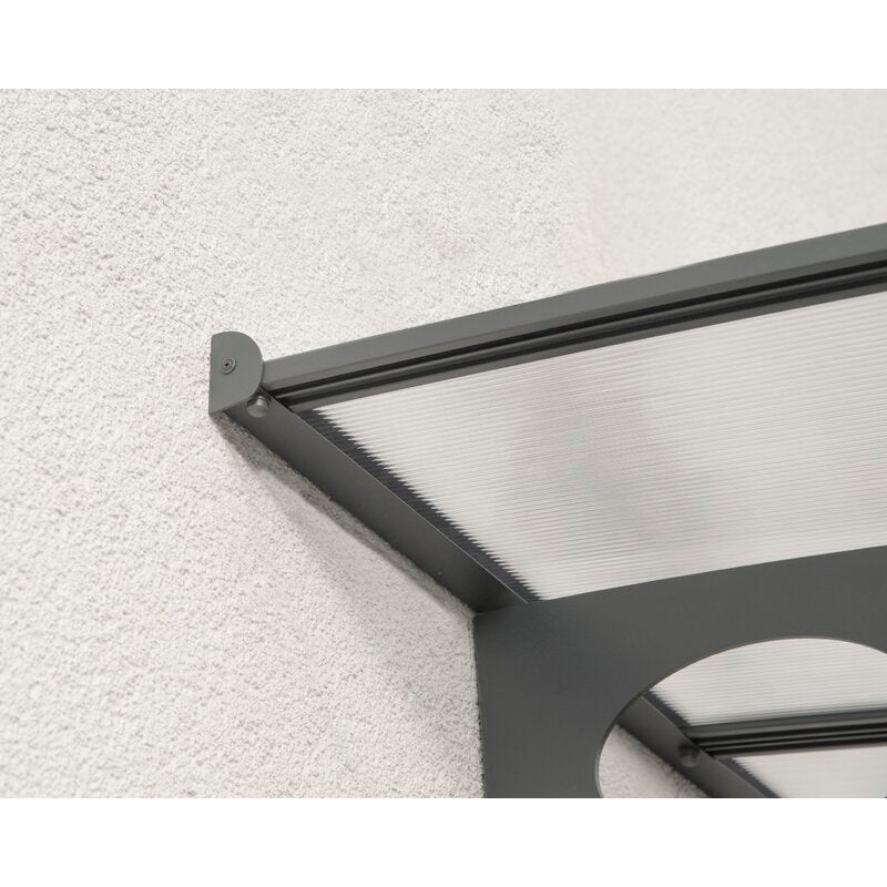 Herald 7' 3" W x 4' 6" D Convex Door Awning in Gray KB490