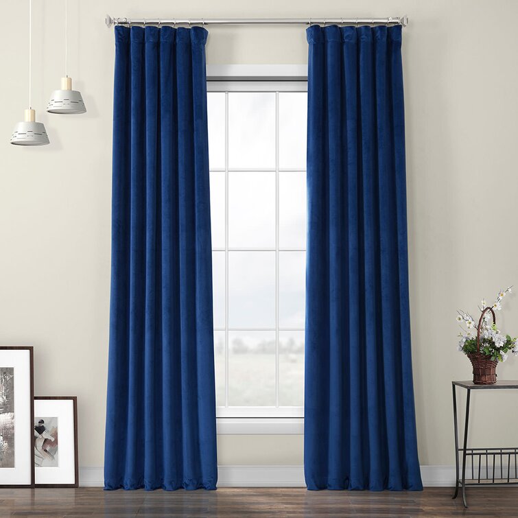 50"W x 108"L Heritage Velvet Solid Room Darkening Rod Pocket Single Curtain Panel