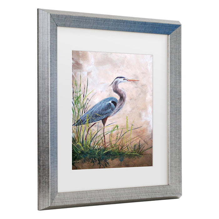 23.5" H x 19.5" W x 0.75" D Heron In The Reeds by - Picture Frame Graphic Art on Canvas