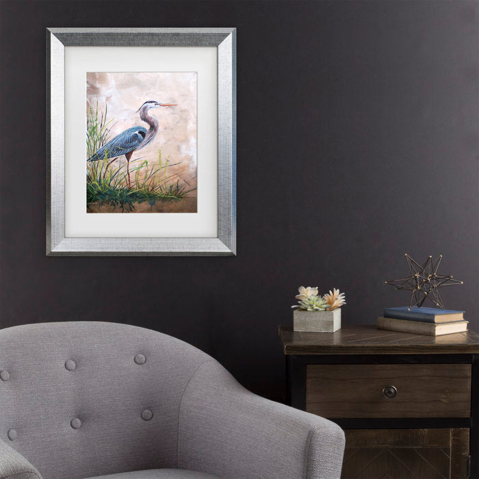 23.5" H x 19.5" W x 0.75" D Heron In The Reeds by - Picture Frame Graphic Art on Canvas