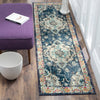 Hertzler Oriental Area Rug in Navy/Light Blue, Runner 2'2