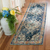 Hertzler Oriental Area Rug in Navy/Light Blue, Runner 2'2