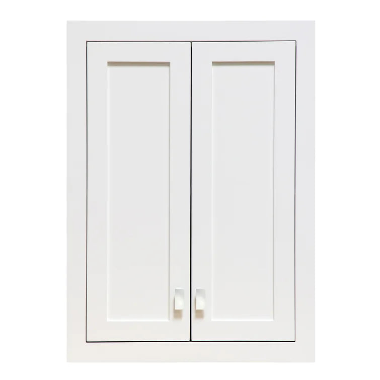 White Higuera 24'' W x 33'' H x 8'' D Solid Wood Wall Mounted Bathroom Cabinet