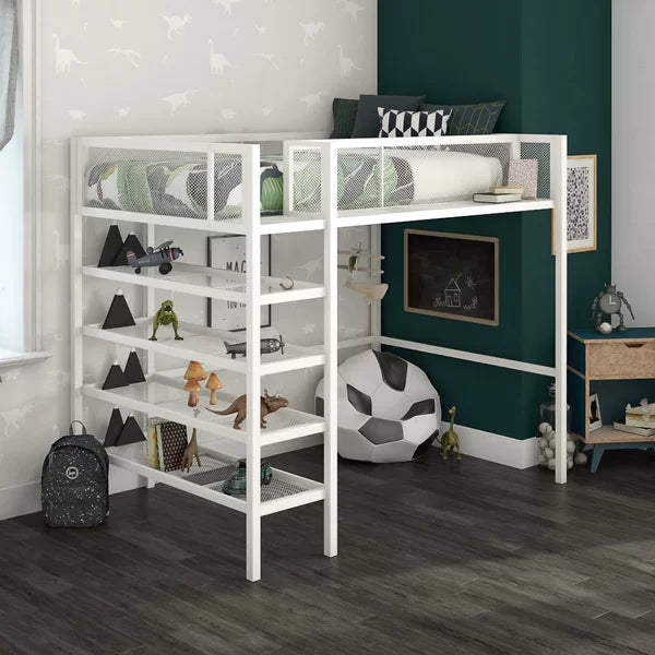 Hileman Twin Loft Bed with Bookcase by Viv Rae Salvage Co Indy