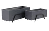 Hills Modern 2 Piece Metal Planter Box Set, Gray (#K2407)