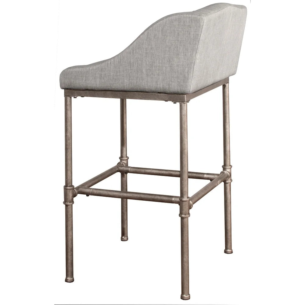 Furniture Dillion Non-Swivel Textured Silver Counter Height - 23-28 in.