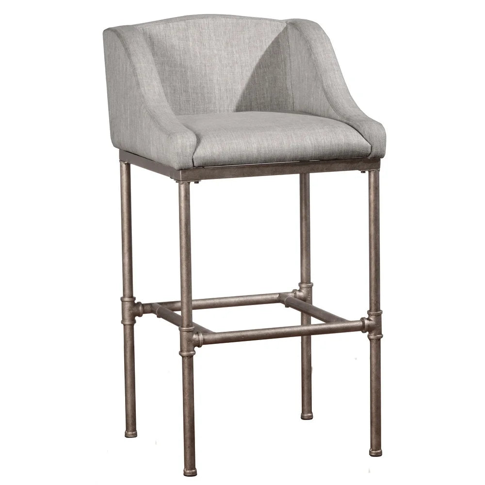 Furniture Dillion Non-Swivel Textured Silver Counter Height - 23-28 in.
