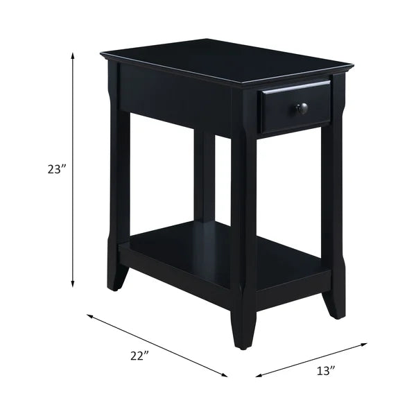 Black Hillyard 23'' Tall End Table with Storage