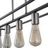 Black/Chrome Hinerman 5 - Light Kitchen Island Linear Pendant  7421