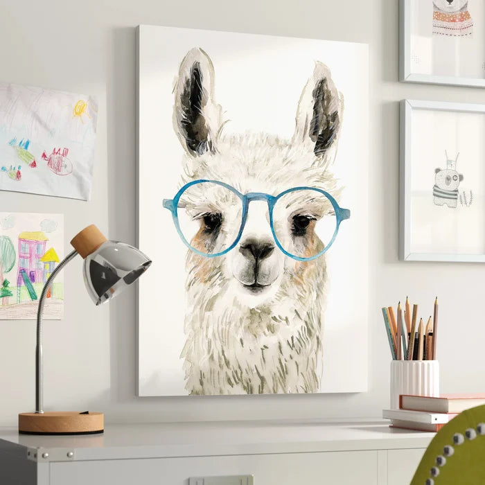 26" H x 18" W x 0.75" D Hip Llama II by Victoria Borges - Painting