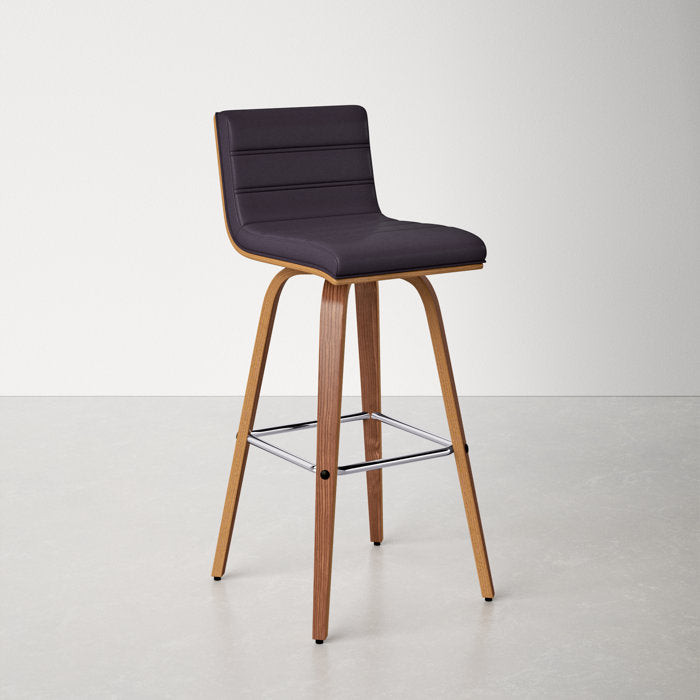 Walnut Hiram Swivel Counter Stool (26" Seat Height)