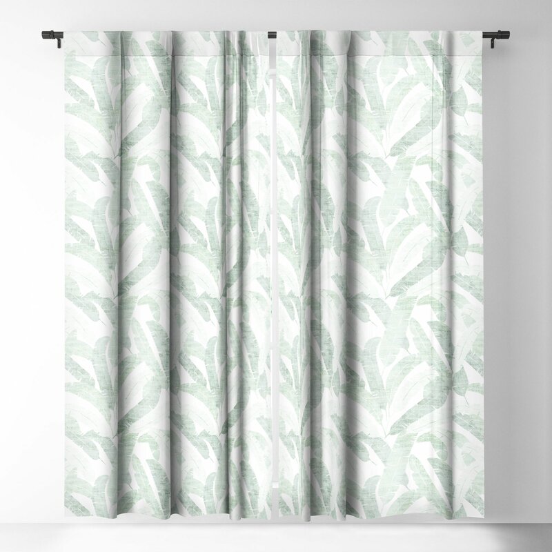 Holli Zollinger Banana Leaf Light Floral Room Darkening Rod Pocket Single Curtain Panel (set of 2) B41-LC517