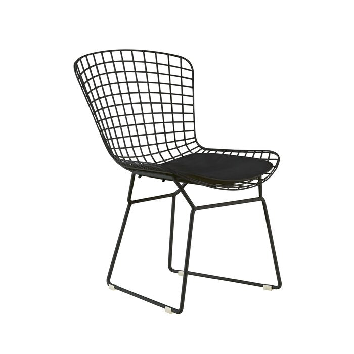 Set of 2 - Holly Wire Dining Chairs, Noir Black (#74)